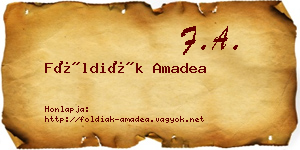 Földiák Amadea névjegykártya