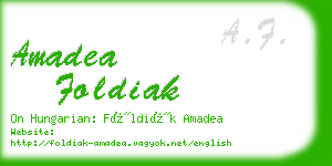 amadea foldiak business card